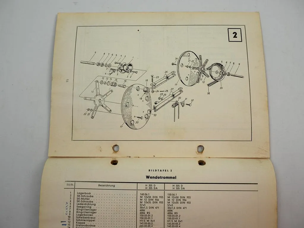 JAB Braun H 205 305 D DA Heumeister Betriebsanleitung Ersatzteilliste 1966