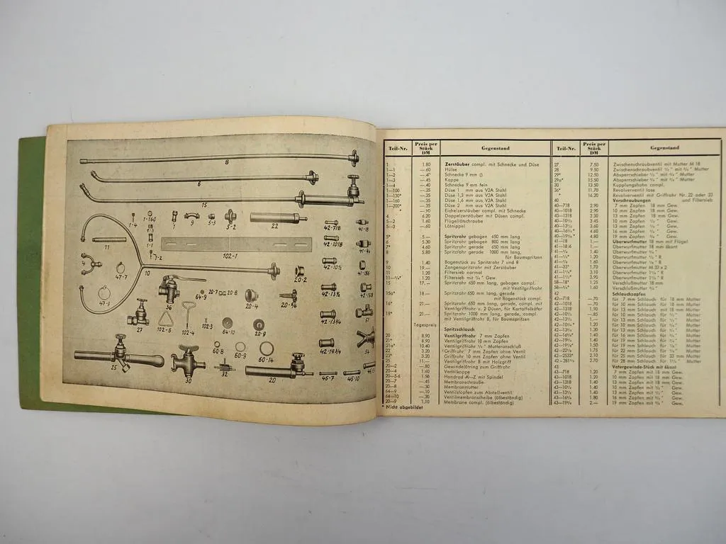Jacoby Ersatzteillisten für Schädlingsbekämpfungsgeräte 1959