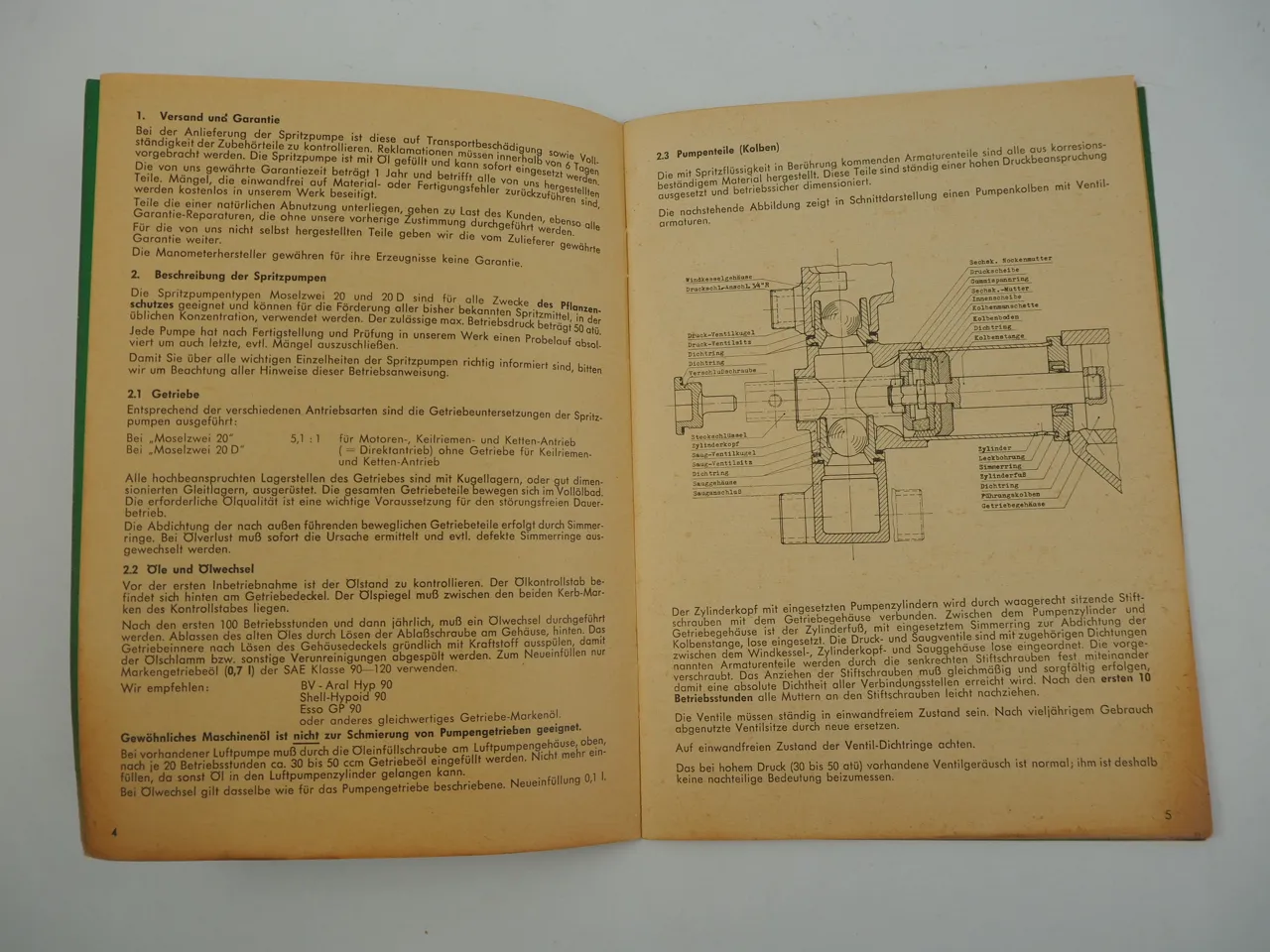 Jacoby Moselzwei 20 20D Spritzpumpen Bedienungsanleitung Ersatzteilliste 1964 #1