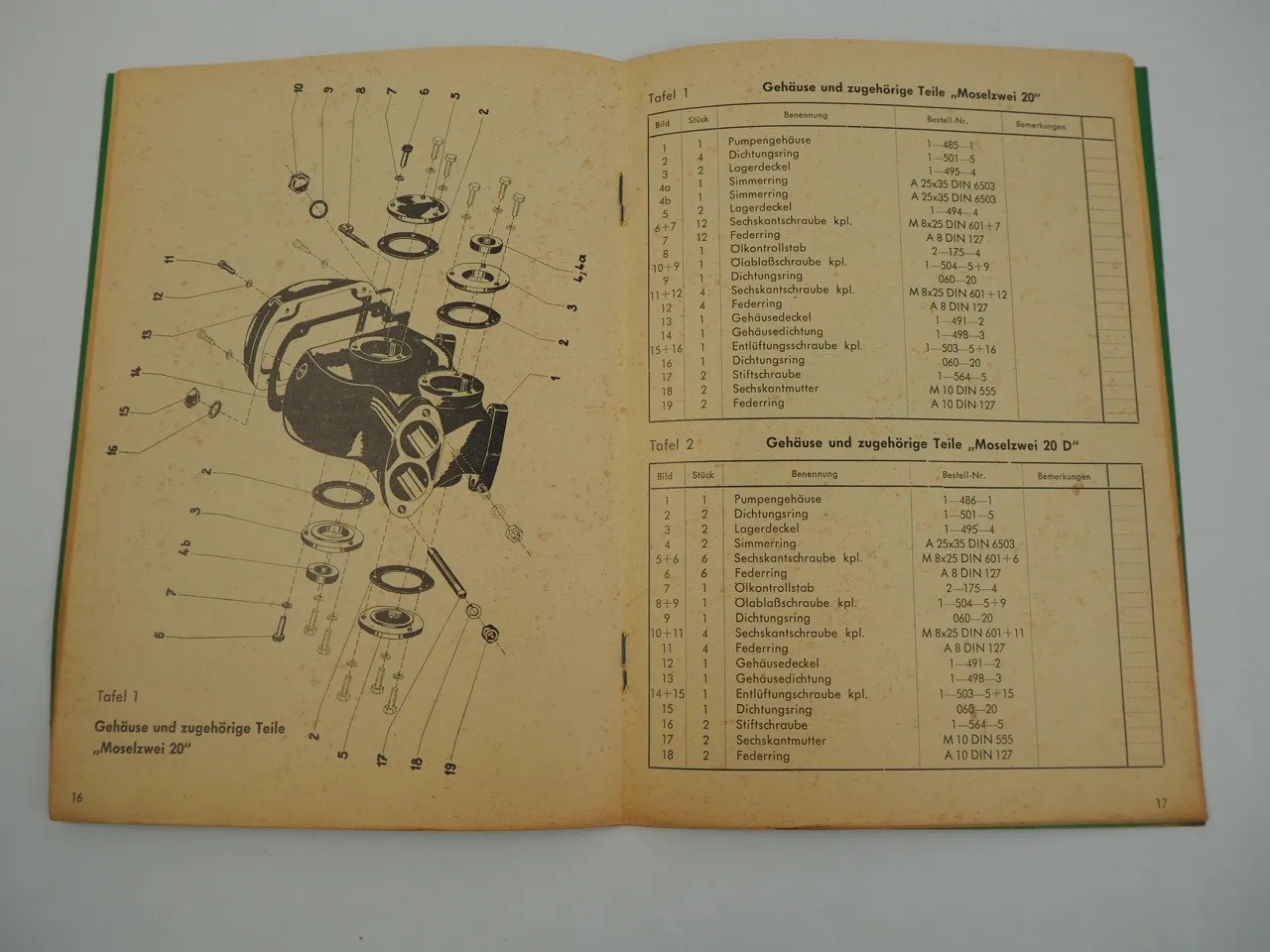 Jacoby Moselzwei 20 20D Spritzpumpen Bedienungsanleitung Ersatzteilliste 1964 #1