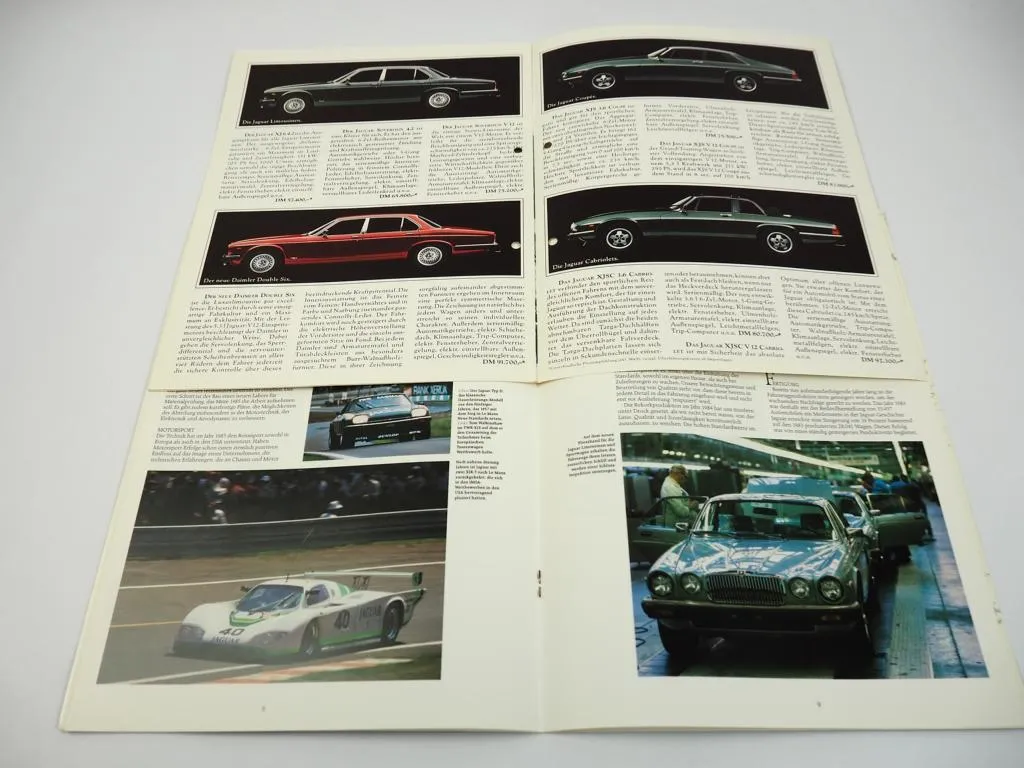 Jaguar Mappe plus Jahresbericht 1984 und Prospekt Einladung Modelle 1986