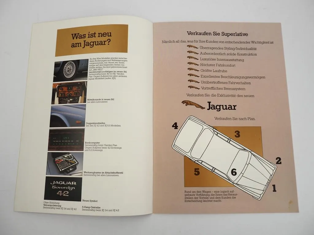 Jaguar XJ Sovereign Vanden Plas XJS Verkaufsargumente Prospekt 1983