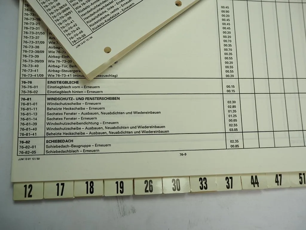 Jaguar XJ X300 3.2 4.0 6.0 Limousine Modell 1995 Reparatur Arbeitsgang Zeiten