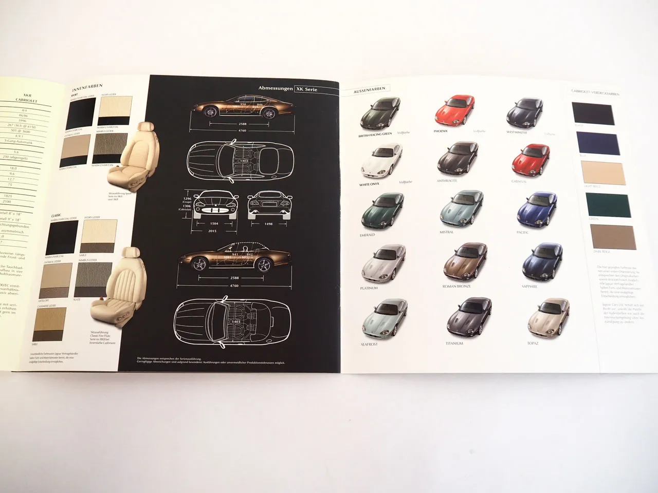 Jaguar XK Series XK8 XKR Prospekt Technische Daten Ausstattung ca. 2000