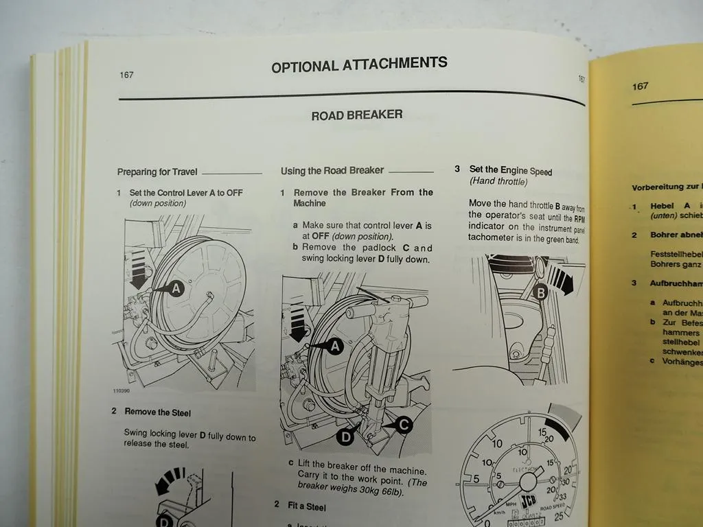 JCB 3C 3CX 3D 4CN 4C Turbo Sitemaster Hammermaster Betriebsanleitung Handbook