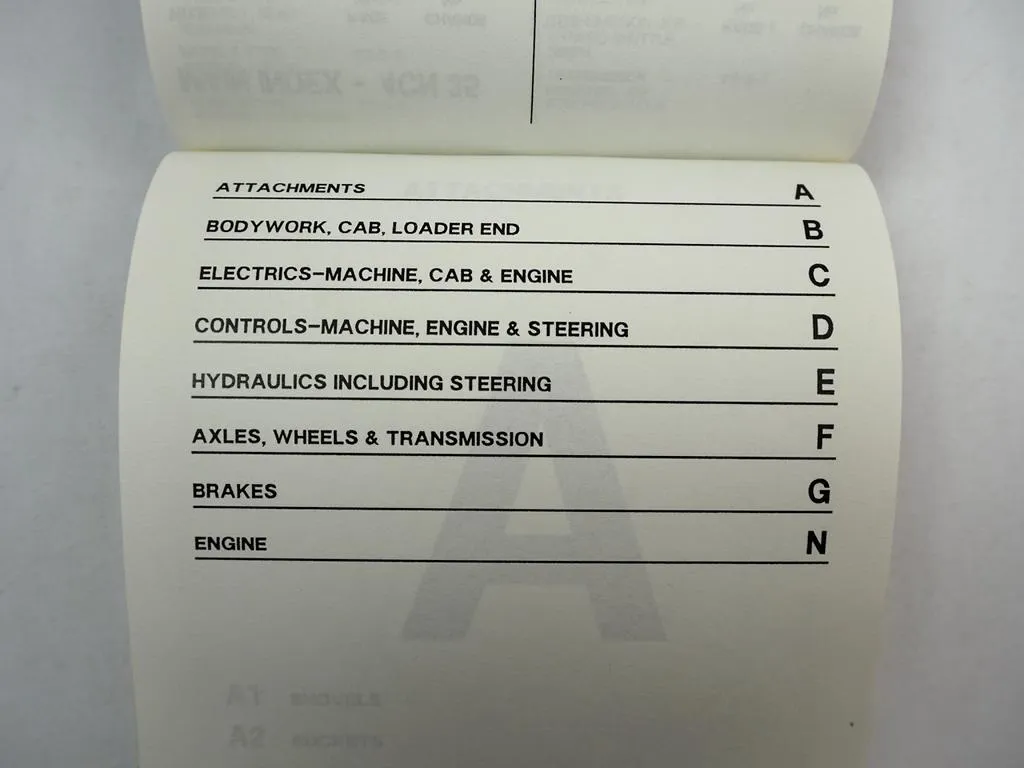 JCB 3CX Sitemaster Hammermaster 4C 4CN Excavator Loader Parts List Parts book