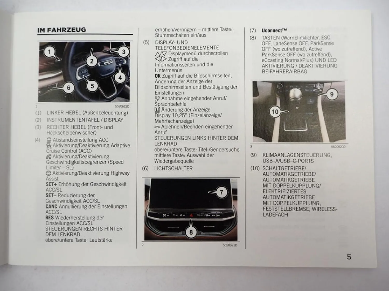 Jeep COMPASS Betriebsanleitung Bedienungsanleitung 2021 Bordbuch Kurzanleitung