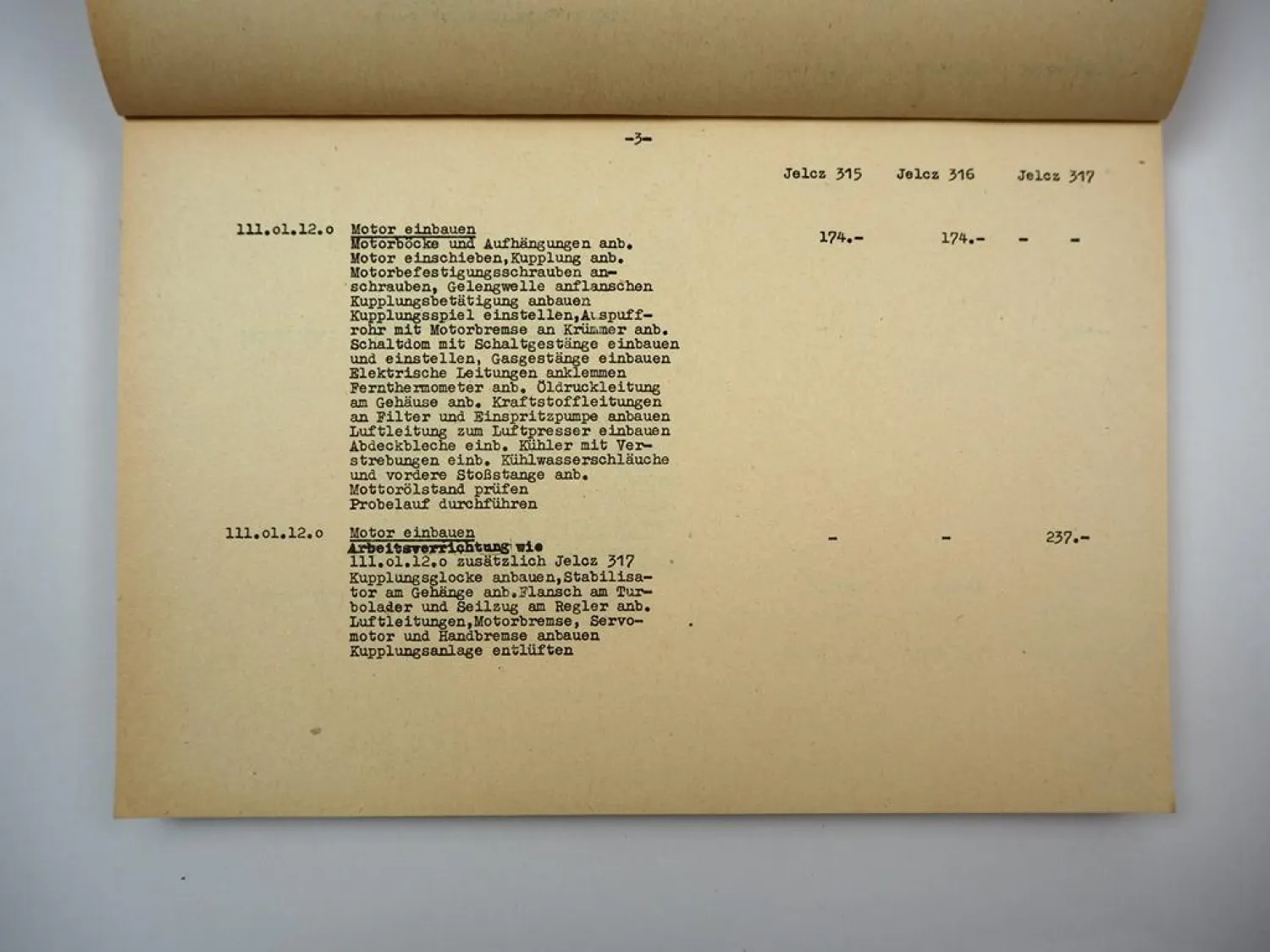 Jelcz 315 316 317 LKW Instandhaltung Reparatur Richtzeiten Preisliste 1981 DDR