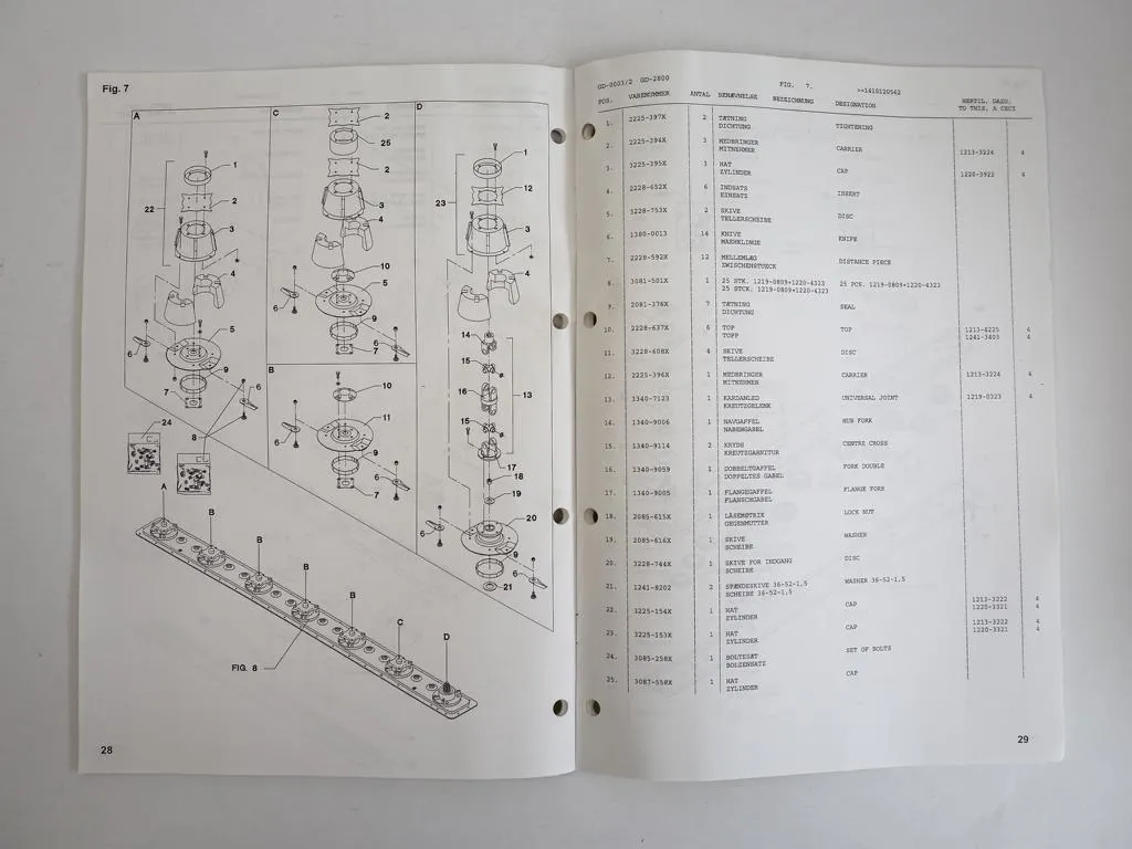 JF GD2800 Scheibenmäher Ersatzteilkatalog Spare Parts Book 2002