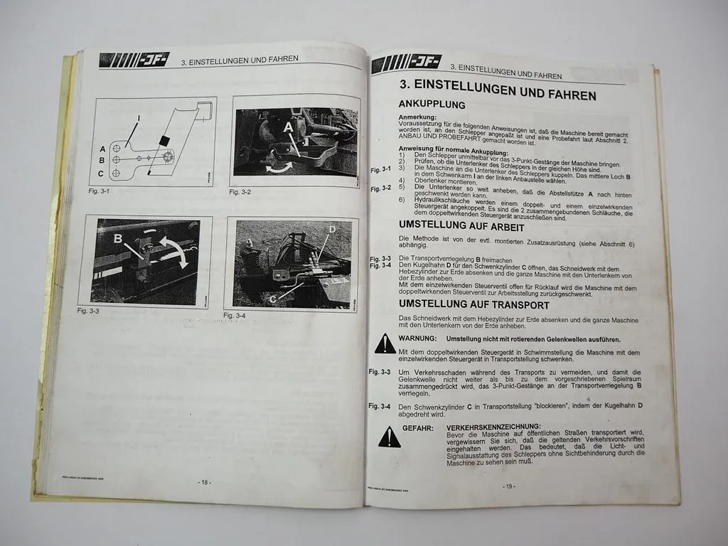 JF GX 2402 2802 3202 Scheibenmäher Betriebsanleitung 2003