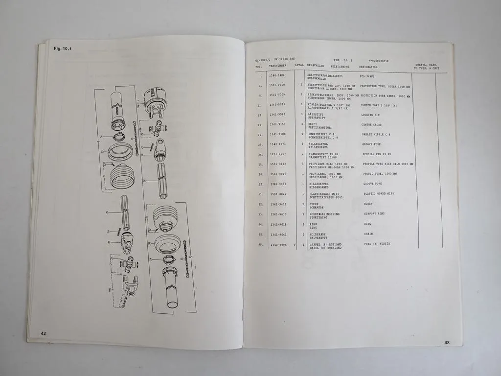JF GX3200S Scheibenmäher Ersatzteilkatalog Spare Parts Book 1999