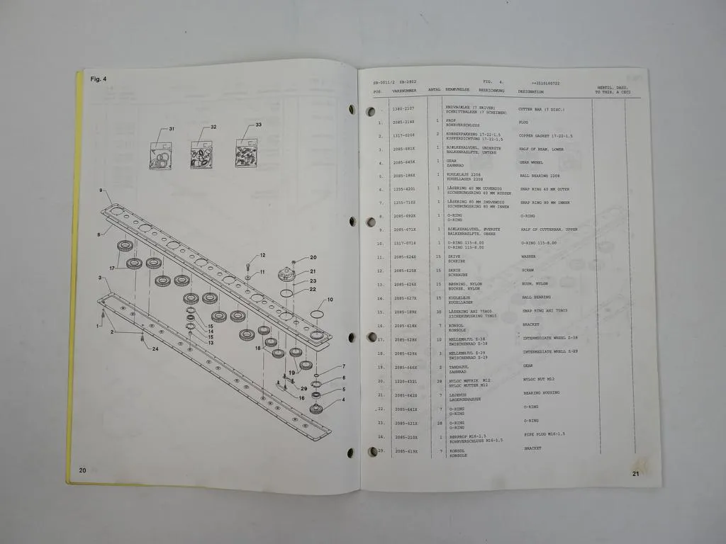JF SB2802 Scheibenmäher Ersatzteilkatalog Spare Parts Book 2003