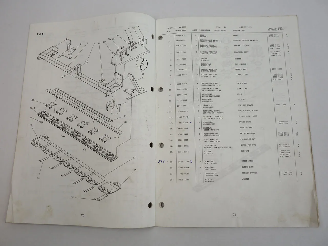 JF Stoll GX2805 Scheibenmäher Disc Mower Ersatzteilliste Spare Parts List 2006