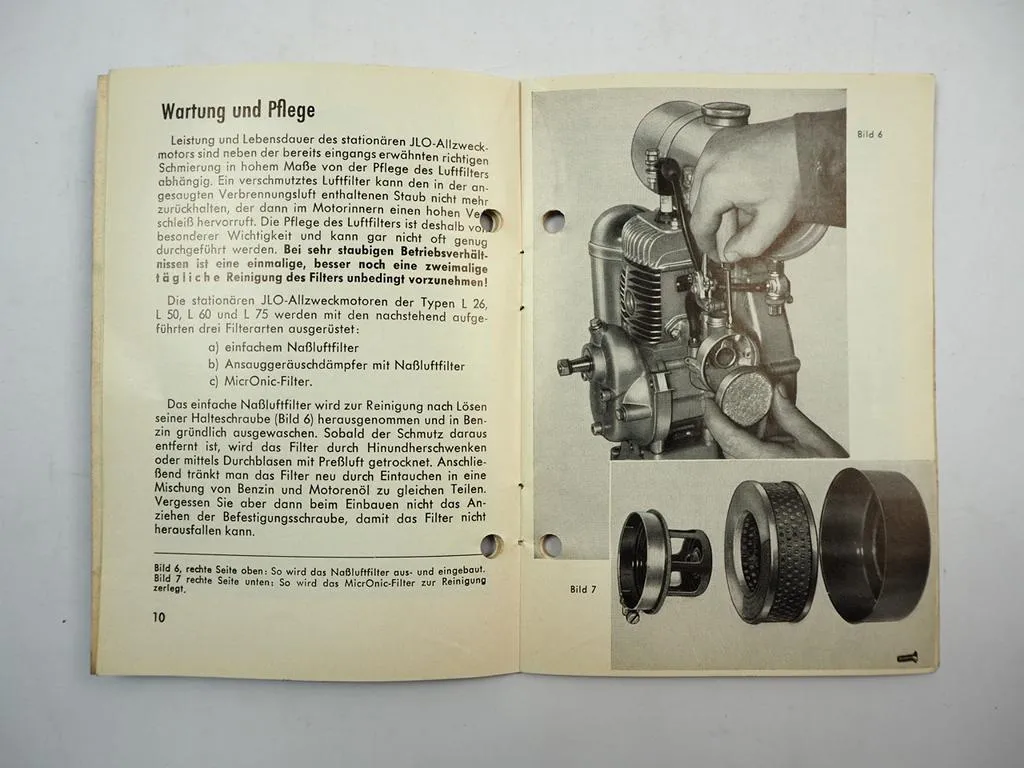 JLO L26 L50 L60 L75 Stationärer Allzweckmotor Betriebsanleitung Bedienung