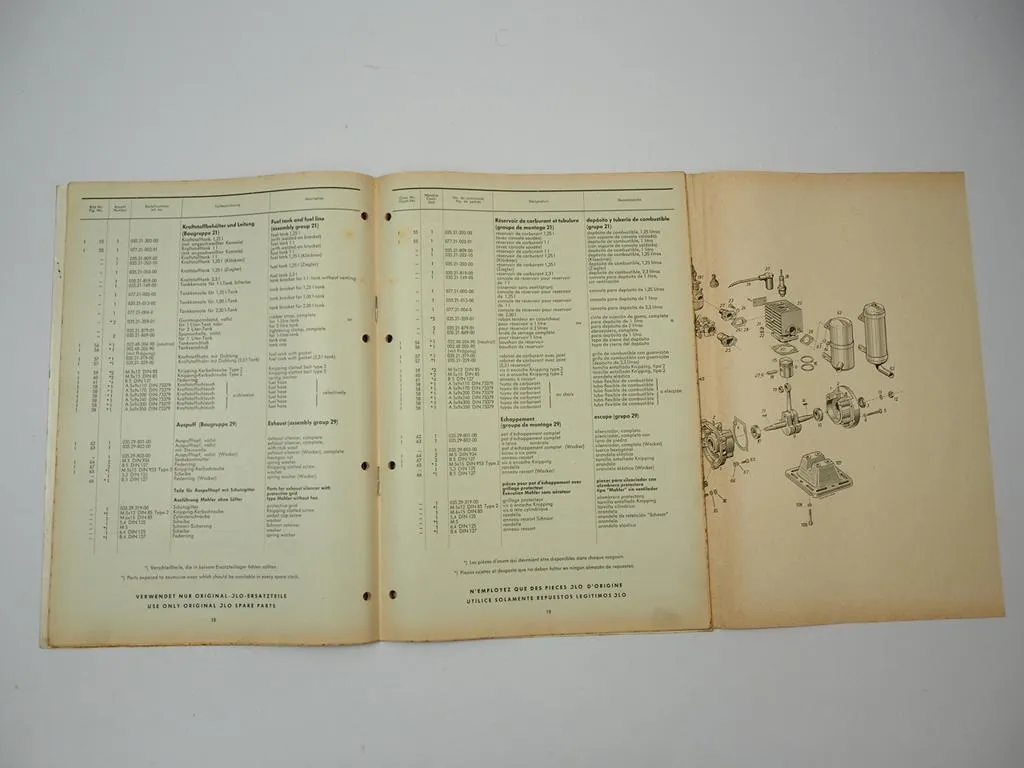 JLO L35 Allzweck Motor Ersatzteilliste Spare Parts List 1964