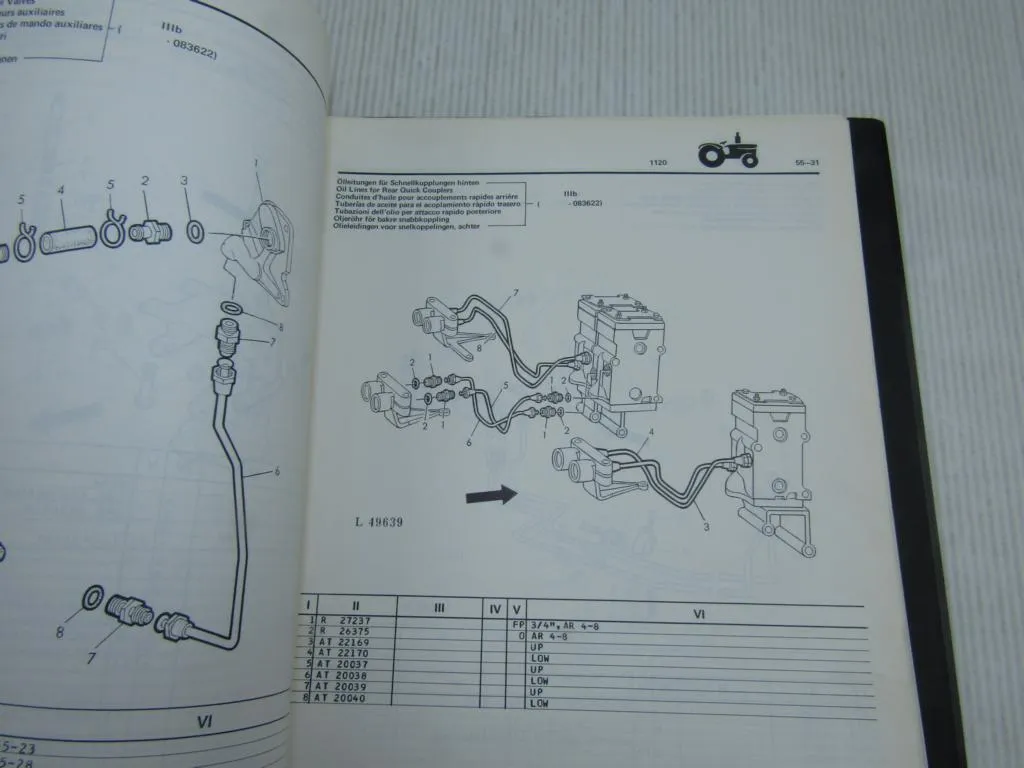John Deere 1120 Schlepper Ersatzteilliste Parts Catalog 1968 / 1973