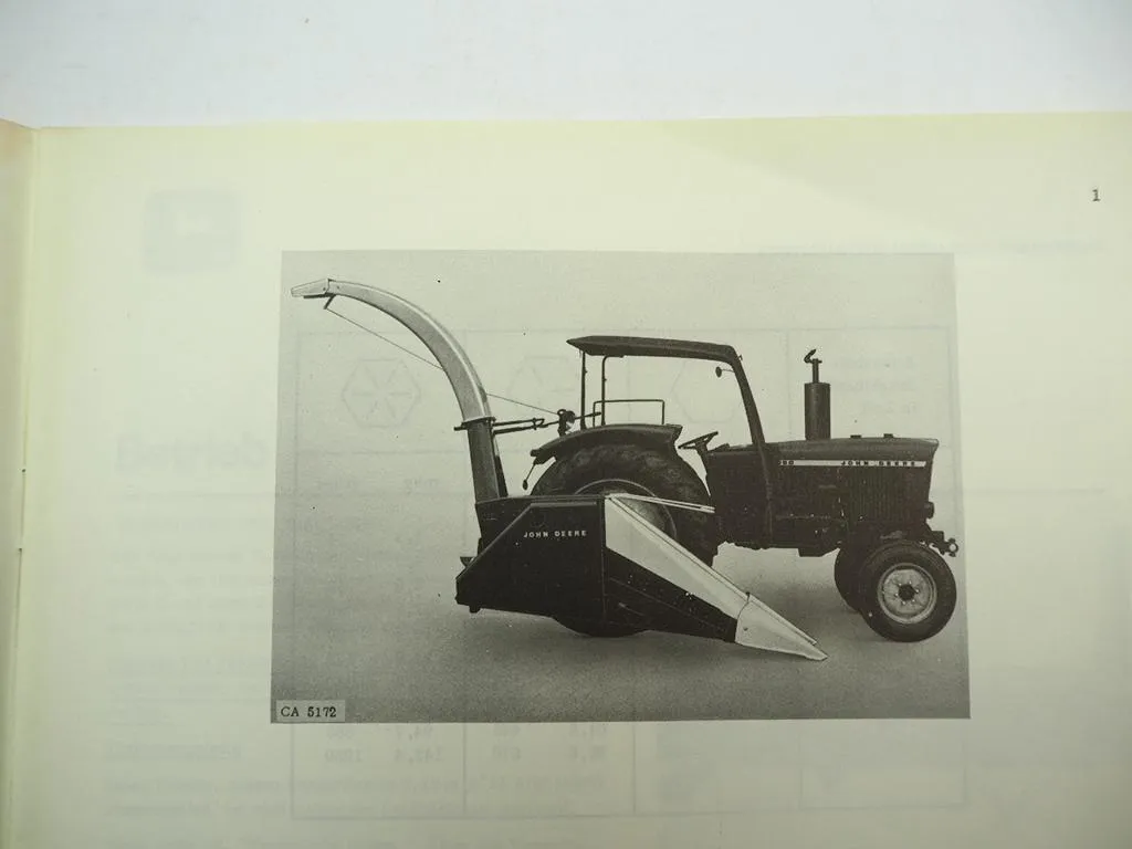 John Deere 25 Trommel Feldhäcksler Betriebsanleitung Bedienung Wartung