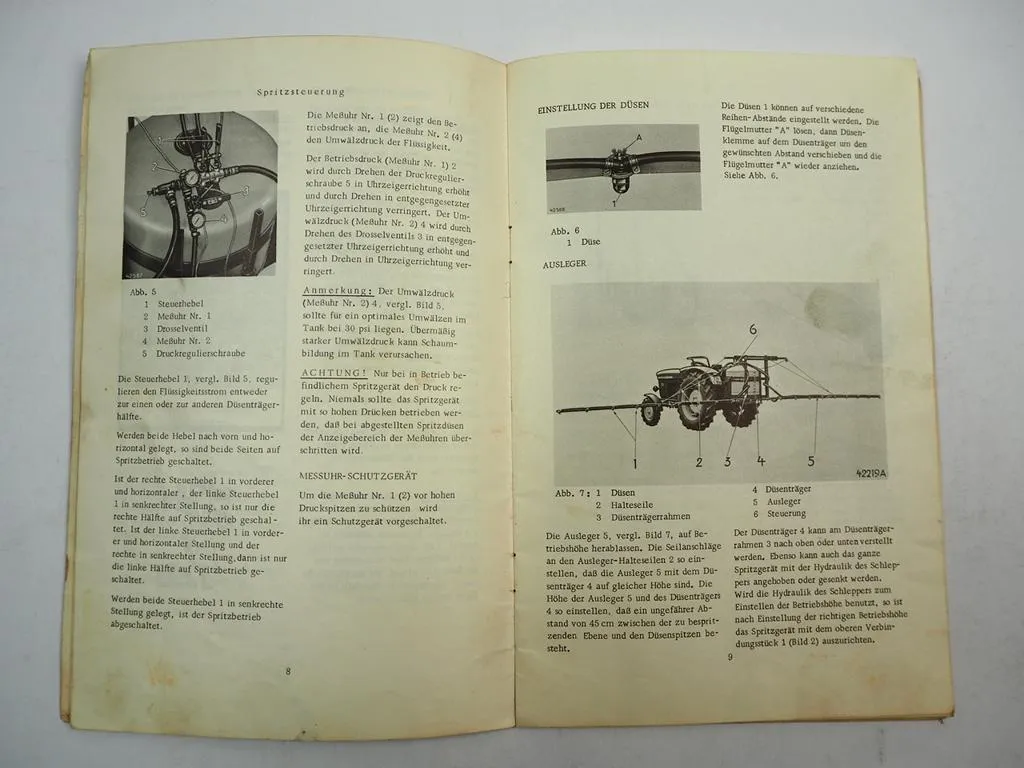 John Deere 25E Anbau Spritzgerät Betriebsanleitung Bedienung 1960er Jahre