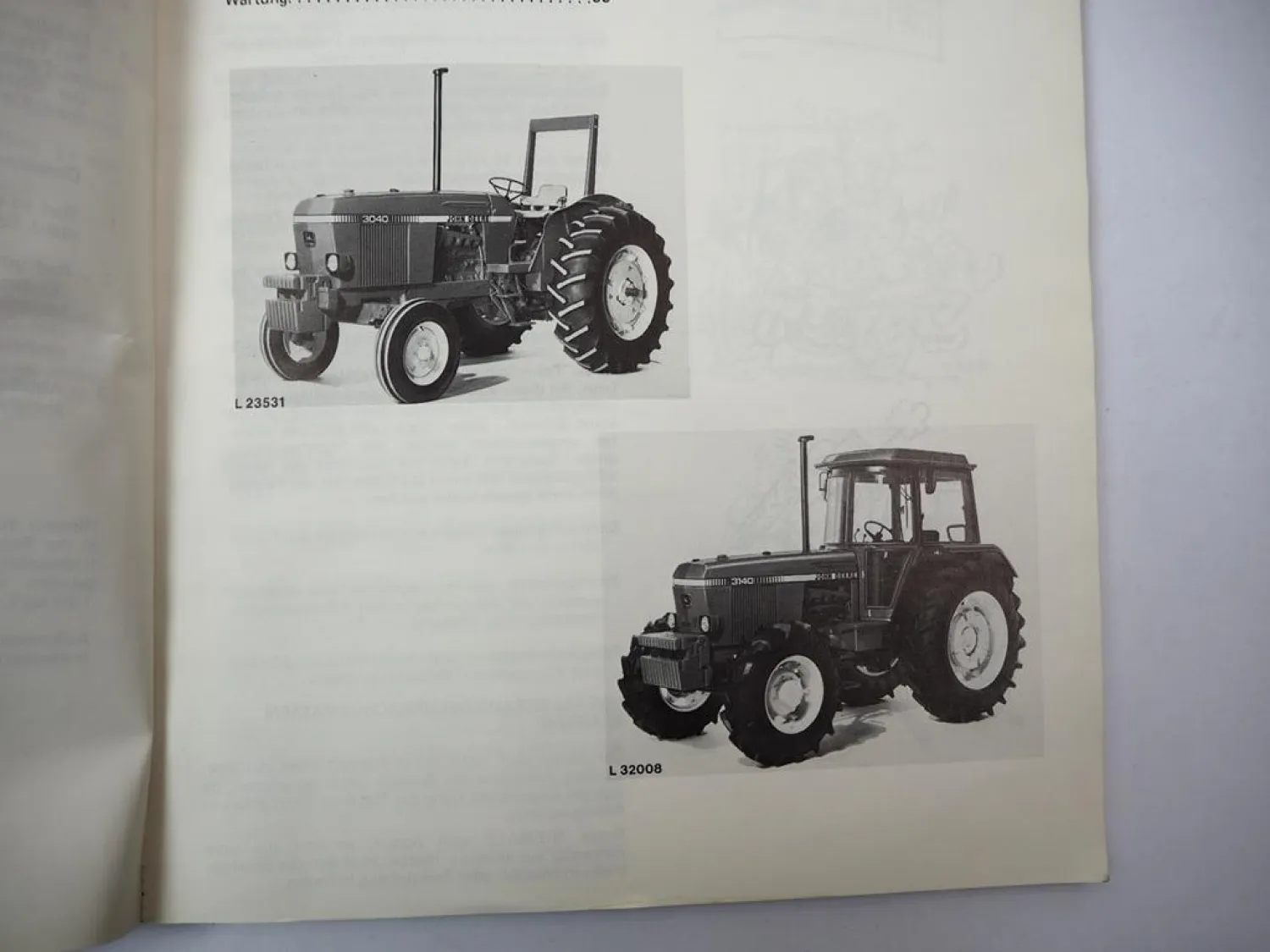 John Deere 3040 3140 Schlepper ab 430000L Betriebsanleitung 1980er Jahre