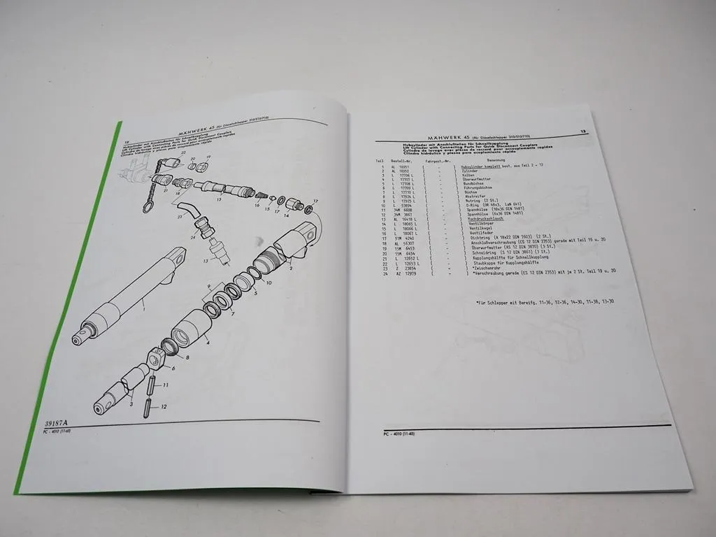 John Deere 310 510 710 Mähwerk 45 Ersatzteilliste
