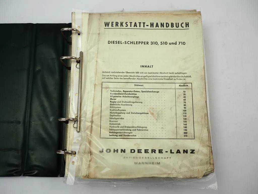 John Deere 310 510 710 Traktor Werkstatthandbuch Reparaturanleitung 1964/66