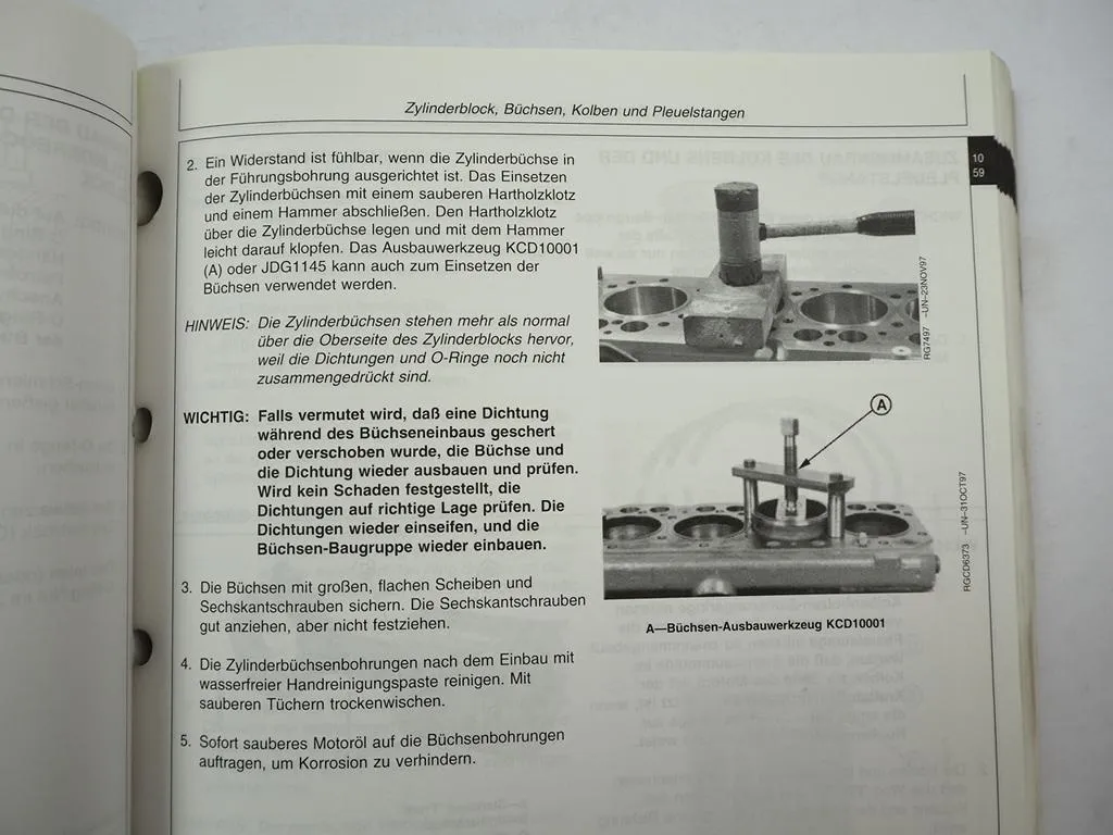 John Deere 4045 6068 Powertech Dieselmotor 4,5l 6,8l Werkstatthandbuch 1998