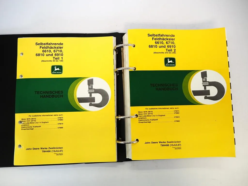 John Deere 6610 6710 6810 6910 Feldhäcksler Werkstatthandbuch 1997