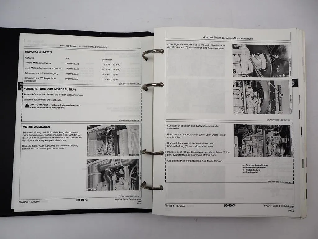 John Deere 6610 6710 6810 6910 Feldhäcksler Werkstatthandbuch 1997