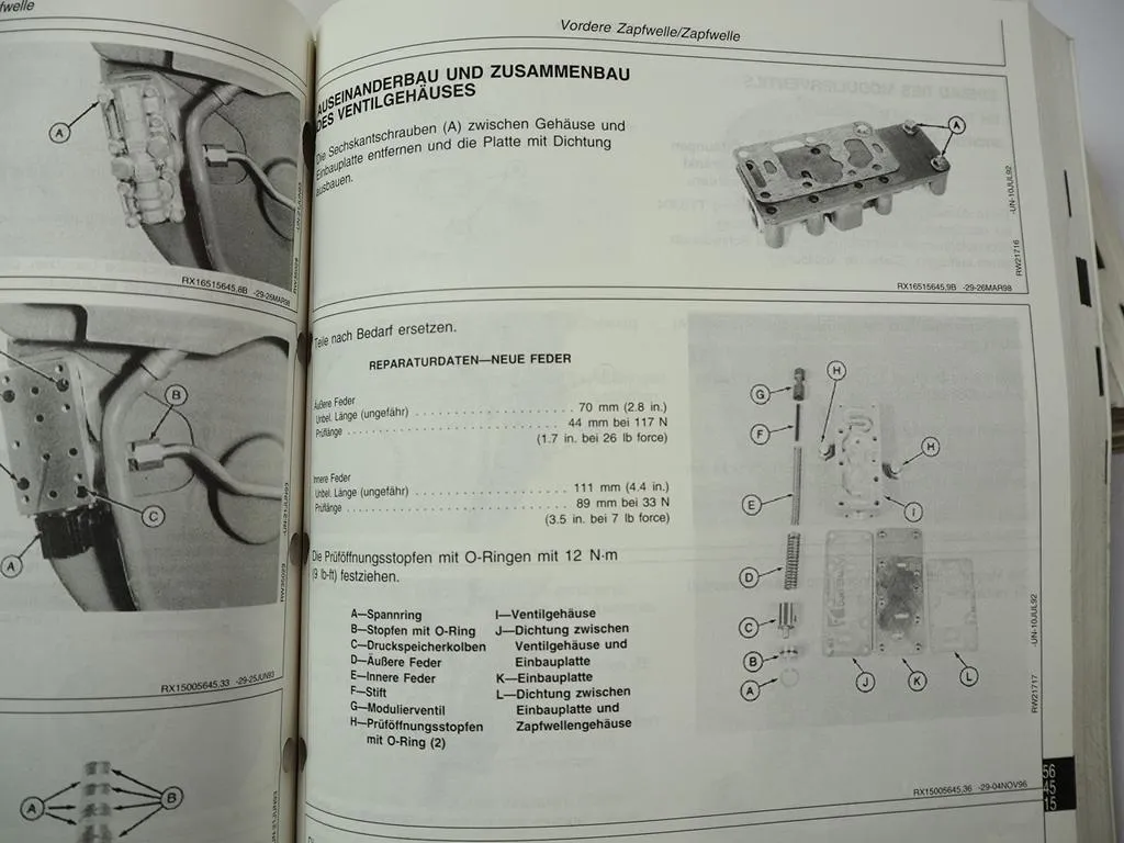 John Deere 7610 7710 7810 Reparaturanleitung & Prüfung Werkstatthandbuch 1998