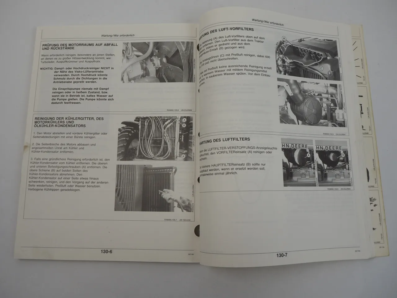 John Deere 8100 8200 8300 8400 Betriebsanleitung 1994 Schlepper Bedienung