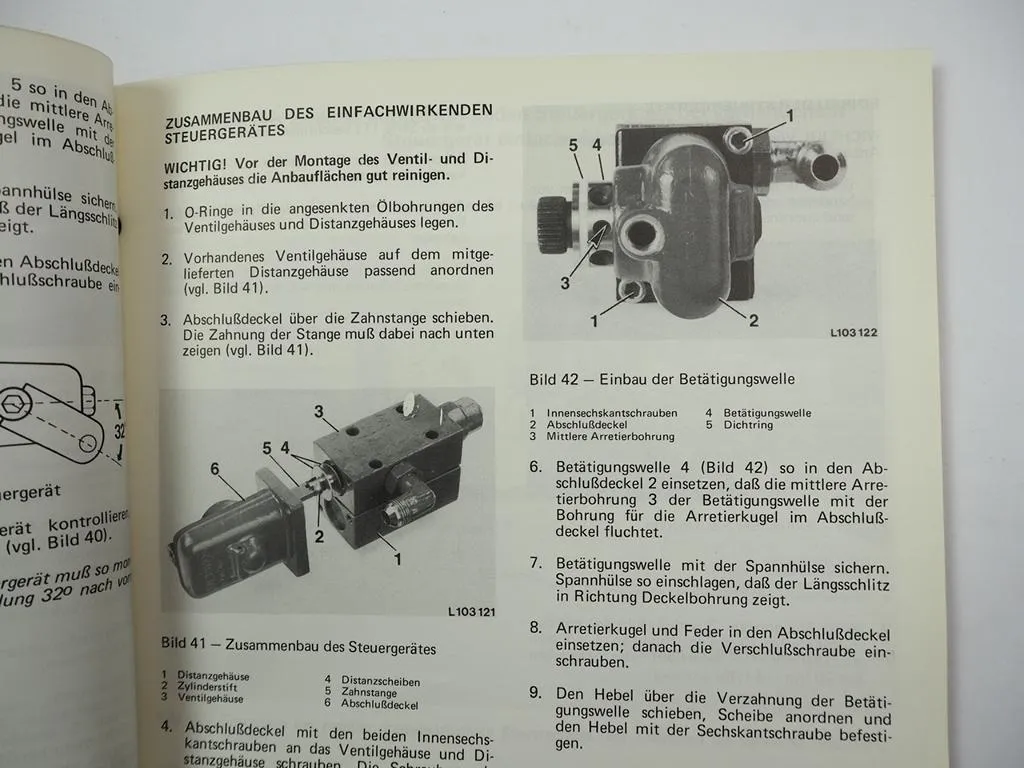 John Deere 830 - 3130 840 - 3140 Anbauanleitung Zusatzsteuergeräte Schieberausf.