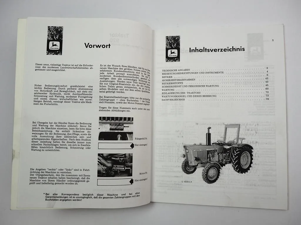 John Deere 920 Traktor Betriebsanleitung Bedienung Wartung