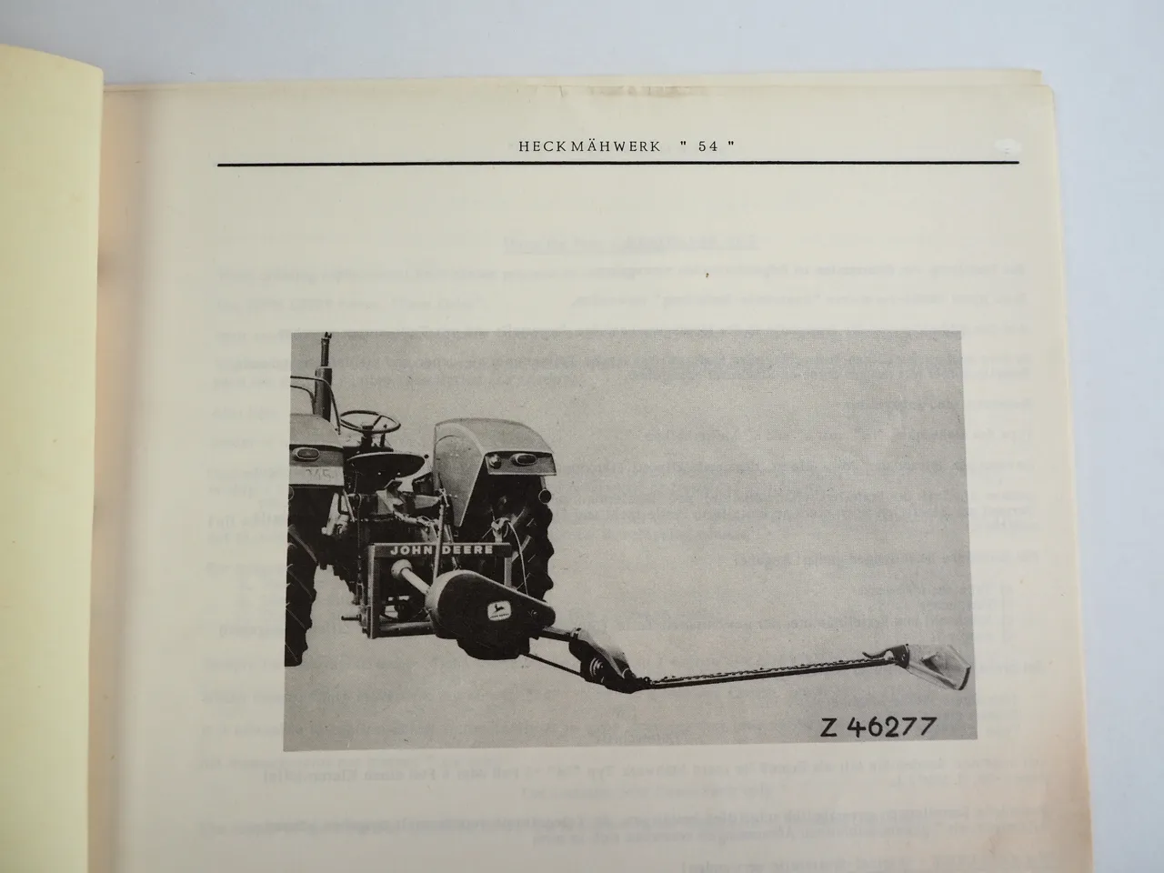John Deere Ersatzteillste Mähwerk 54 für 820 920 1020 1120 2020 2100