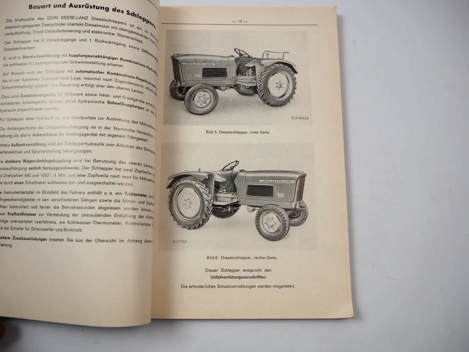Original John Deere Lanz 100 Dieselschlepper Betriebsanleitung 1961