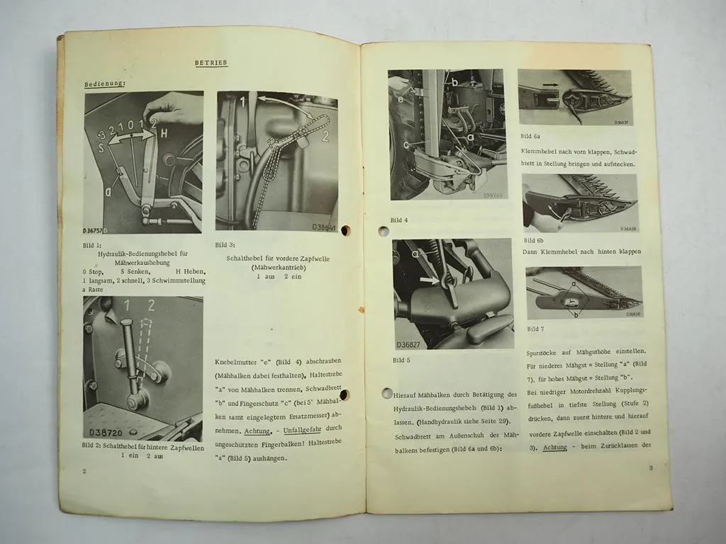 John Deere Lanz 45 Mähwerk für Dieselschlepper 310 510 710 Betriebsanleitung
