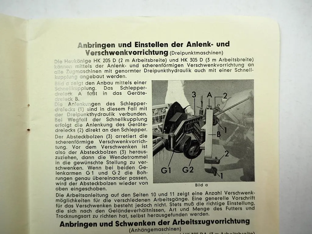 John Deere Lanz HK 205 305 D DA Heukönig Betriebsanleitung Ersatzteilliste 1966