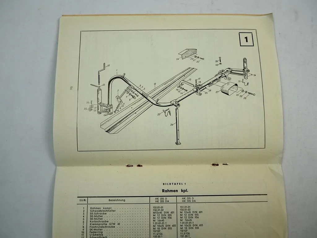 John Deere Lanz HK 205 305 D DA Heukönig Betriebsanleitung Ersatzteilliste 1966