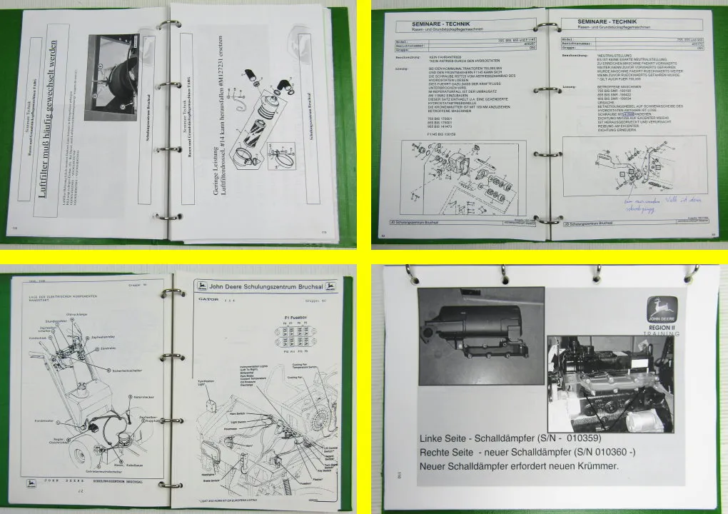 John Deere Rasen- und Grundstückspflegemaschinen Schulungshandbuch 95-2002