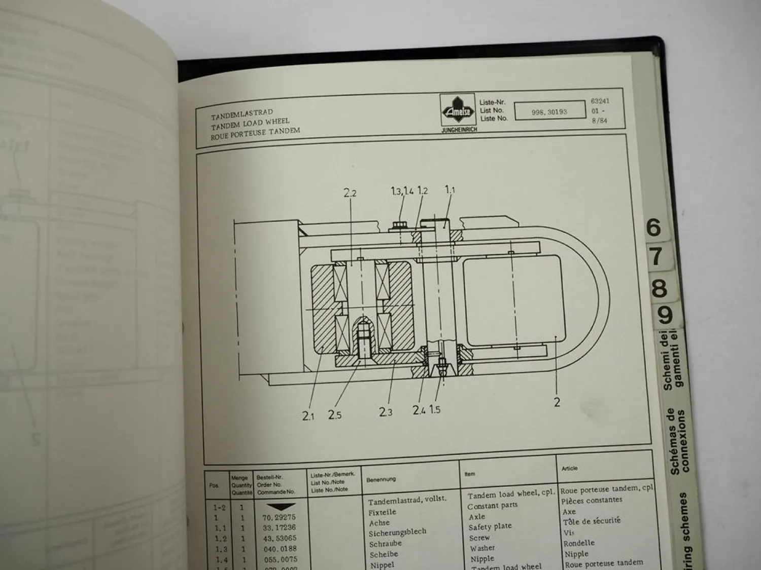 Jungheinrich Ameise EJC 12,5 Elektro Hubwagen Ersatzteilliste Parts List 1987