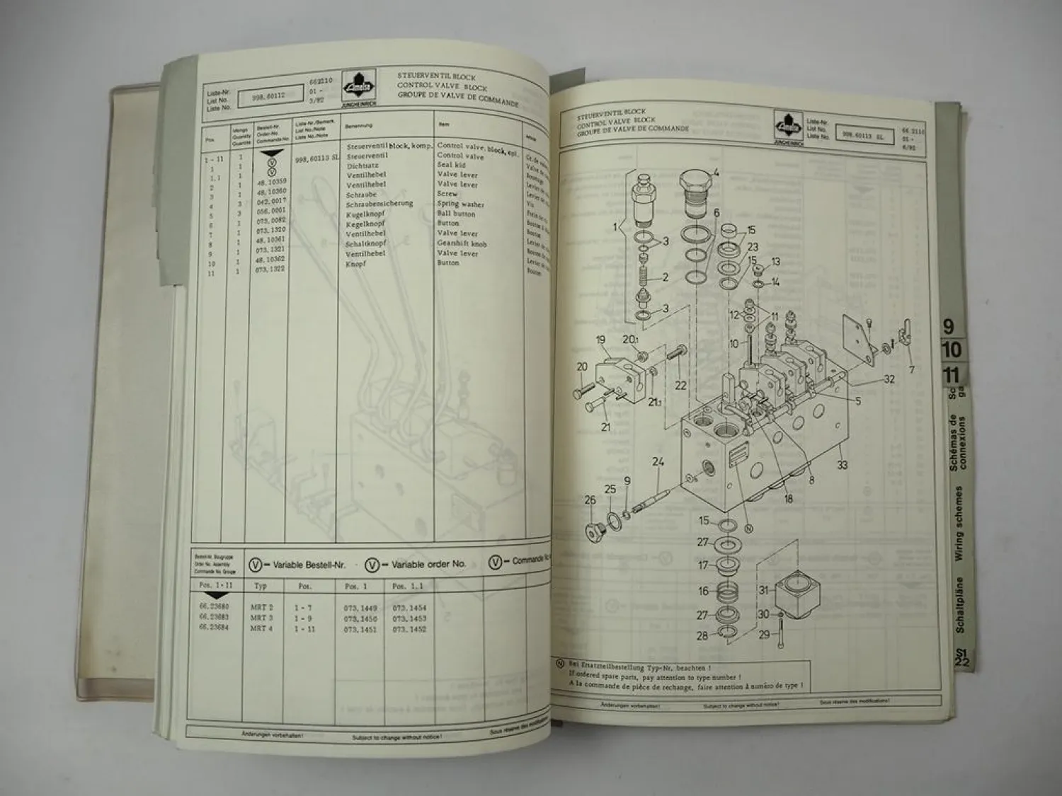 Jungheinrich EFG-D A500 1,0 - 1,6t Gabelstapler Ersatzteilliste Parts List 1988