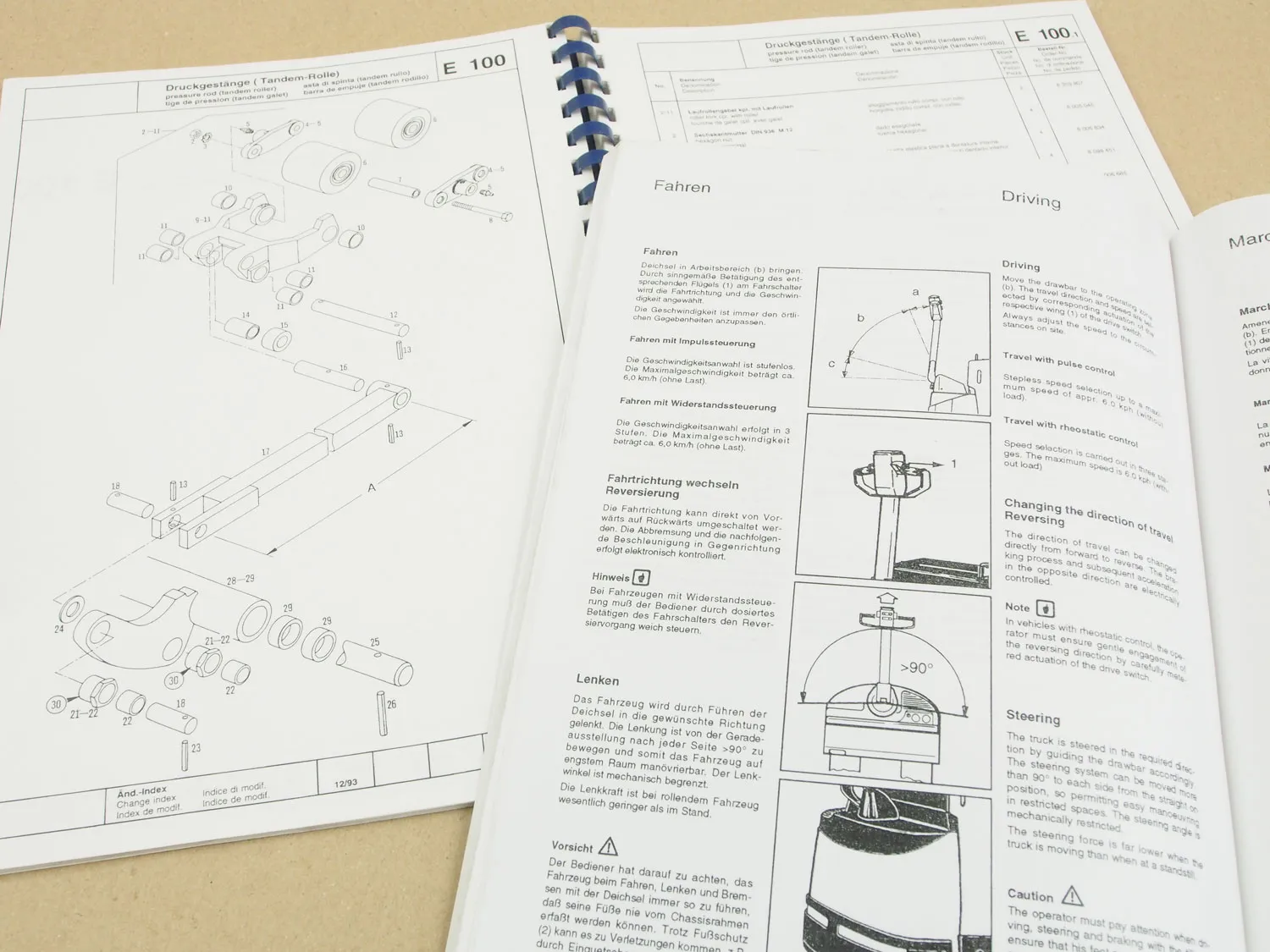 Jungheinrich EGU20 Hubwagen Betriebsanleitung Bedienung ERsatzteilliste 1995