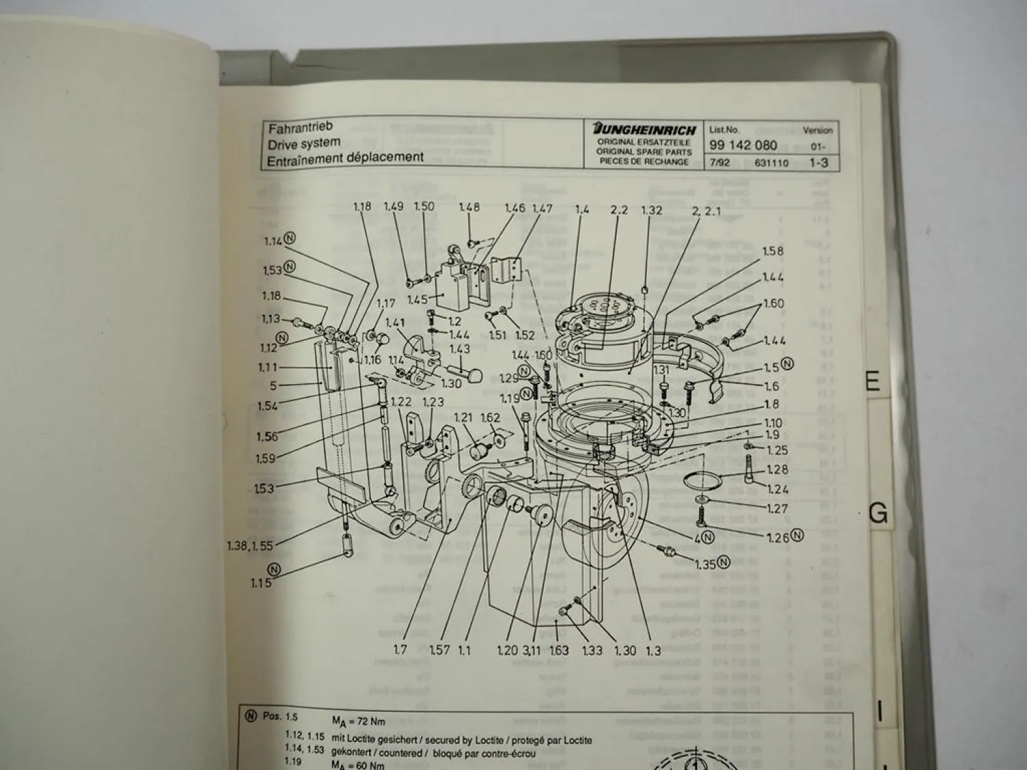 Jungheinrich EJE 14 MSE Elektro Hubwagen Ersatzteilliste Parts List 1992