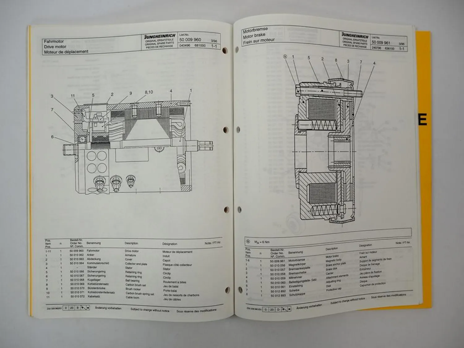 Jungheinrich ELE 16 18 20 Elektro Hubwagen Ersatzteilliste Parts List 1996