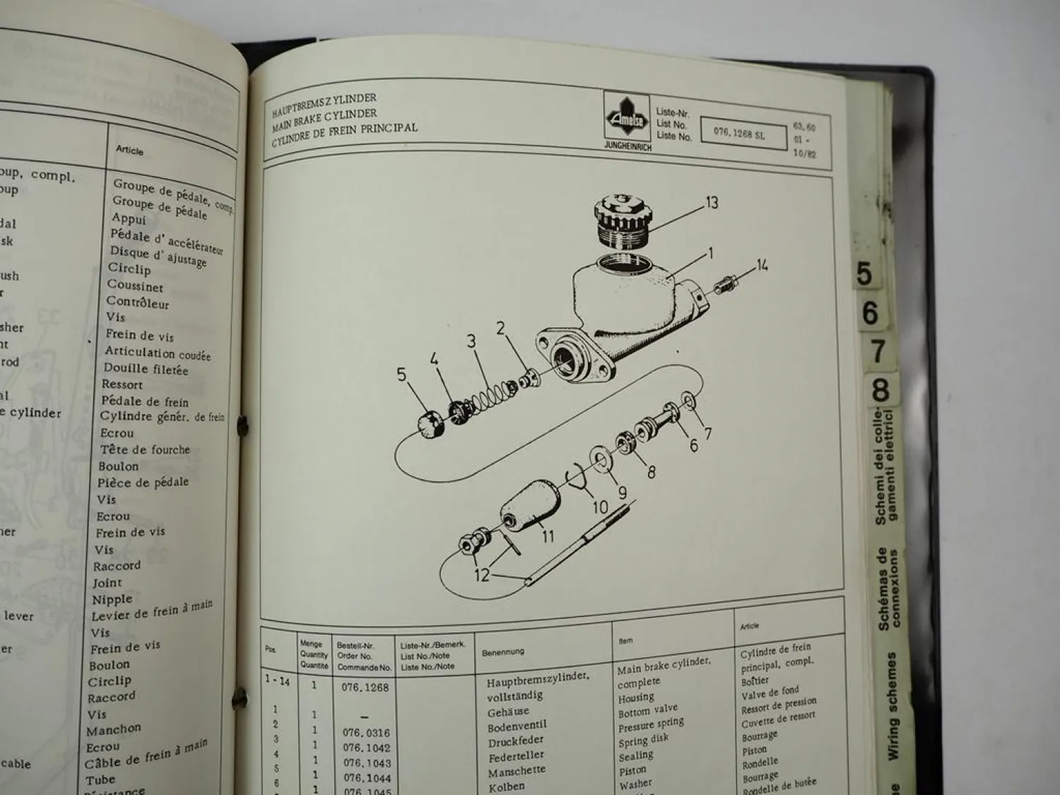 Jungheinrich ETM/V A10 Elektro Gabelstapler Ersatzteilliste Parts List 1985