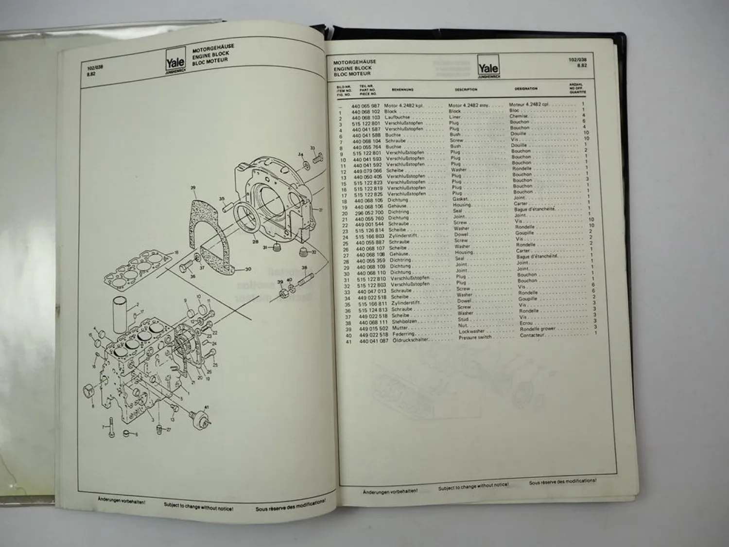 Jungheinrich Yale GDP GLP 070 080 110 EEPA Stapler Ersatzteilliste Parts List
