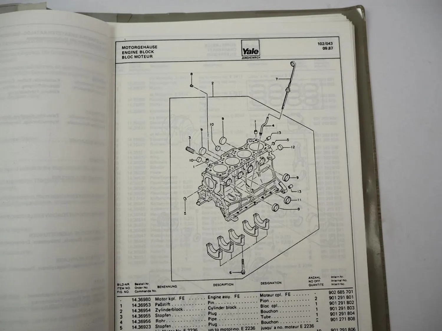 Jungheinrich Yale TFG 15 20 A GLP 030 040 AD Stapler Ersatzteilliste Parts List