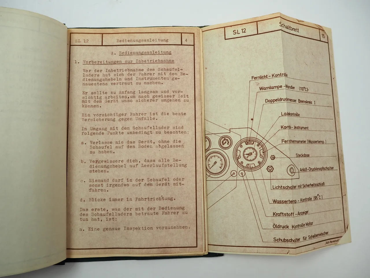 Kaelble SL12 Schaufellader Betriebsanleitung Bedienung Wartung 1969