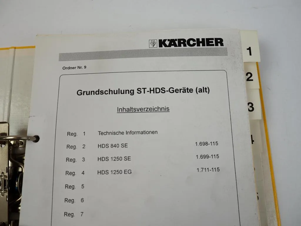 Kärcher HDS 840 1250 SE EG Schulung Werkstatthandbuch 1999
