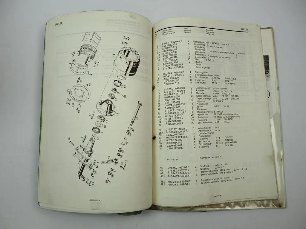 Kässbohrer SB13 Brückensattelanhänger Betriebsanleitung Ersatzteilliste ca. 1977