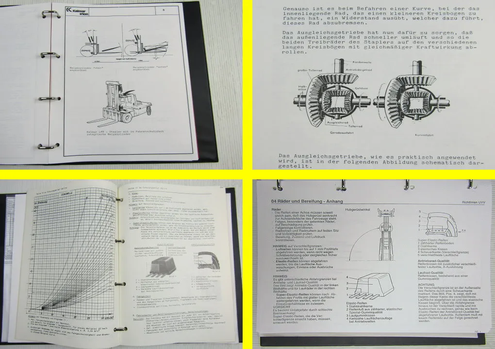 Kalmar Irion Flurförderfahrzeuge + UVV Prüfungen Technische Handbücher 90er